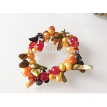 Elastic Pearl Gemstone Shell Beaded Bracelet